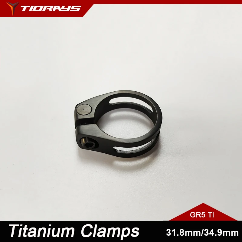 

TIRIS Titanium Bike Seatpost Clamp Bicycle Accessories GR5 Cycling Parts 31.8/34.9 For Seat Post 27.2/31.6 Black Raw/Rainbow