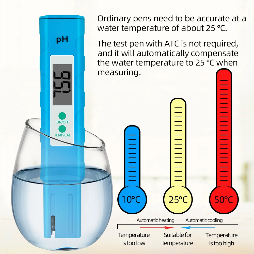 Портативный рН-метр 0,01 точность цифровой тестер температуры воды ручка автоматическая компенсация температуры аквариума тестер качества воды Скидка 40
