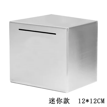 

Creative Stainless Steel Fashion Money Box Children Cube Savings Tank MetalGift,birthday Present,dispensador De Monedas GG50cq