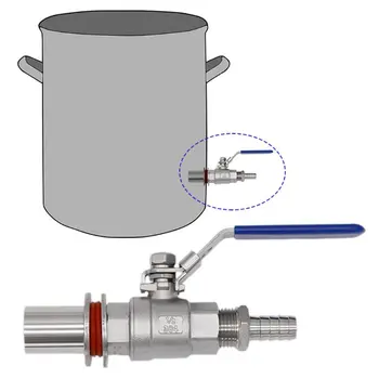 

1/2\" 304 stainless steel welding-free compact ball valve and barb 11UA