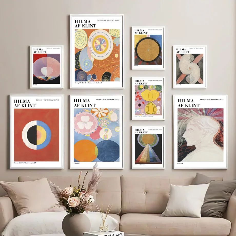 

Hilma Af Klint абстрактная однотонная Геометрическая настенная Картина на холсте скандинавские постеры и принты картины для гостиной домашний декор