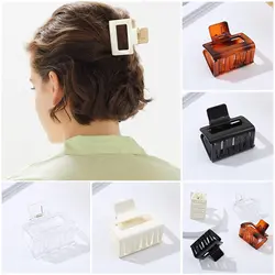 1 Pcs Korean Fashion Temperament Hair Claws 2 Inch Square Small Thick/Thin Hair Clip Medium Rectangle Ladies Hair Accessories