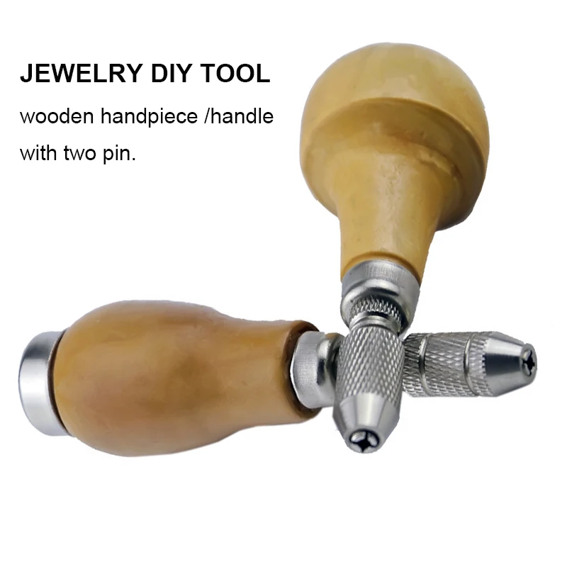 Jewelers Pin Vise Vice Wooden Handle with 2 Chuck Twisting Wire Wrapping Drill Tool Kit Jewelry Tools