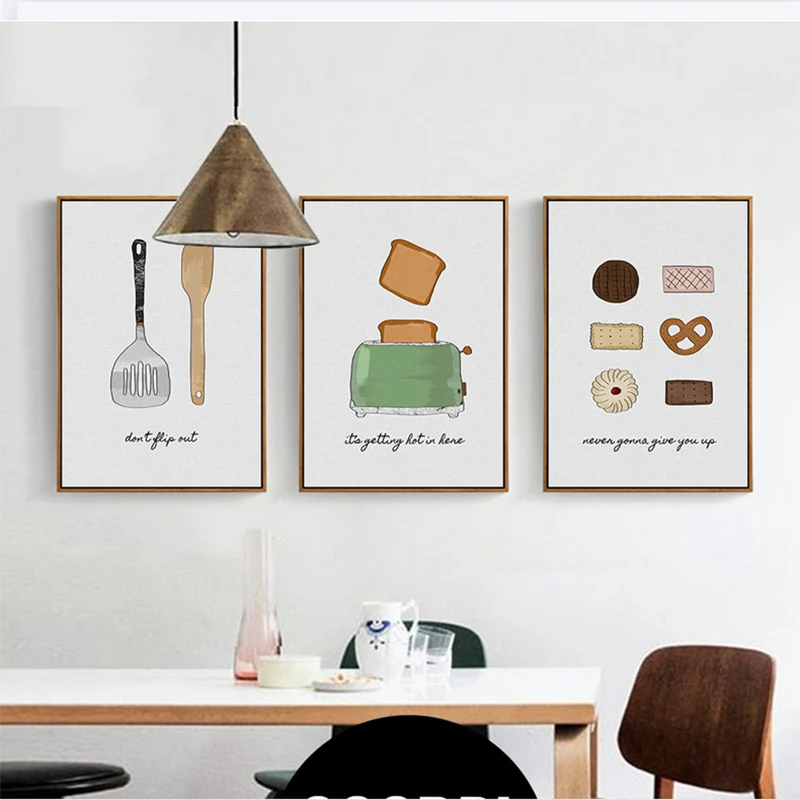 

RELIABLI ART Nordic Style Tableware Pictures Canvas Painting Modern Restraurant Decorative Posters Wall Art For Living Room