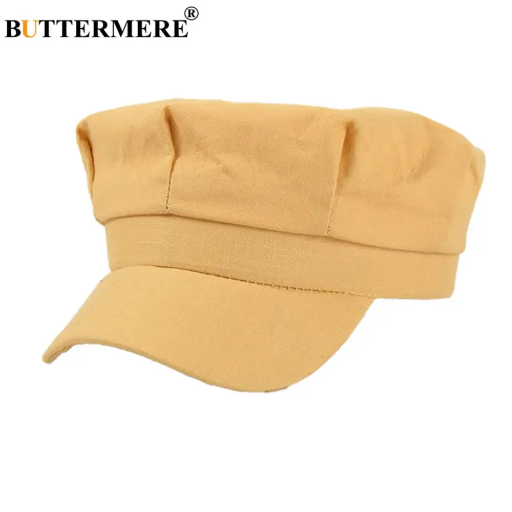 yellow newsboy hat