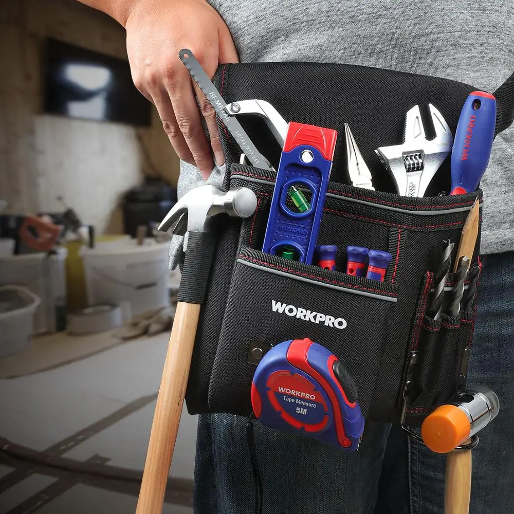 Ceny WORKPRO narzędzie wysokiej jakości etui z regulowany pasek elektryk pas na narzędzia wielofunkcyjne etui na narzędzia