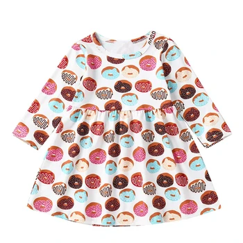 

Children's Clothing Donuts Printed Sweet Girl Dress Toddler Christmas Party Elegant Princess Dress Girl Birthday Party Costume