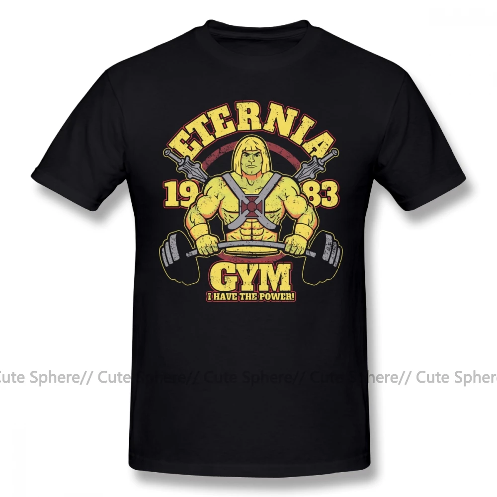 Skeletor футболка Eternia Gym Футболка мужская Милая футболка 100 хлопок короткий рукав лето 4xl Футболка с принтом - Цвет: Black