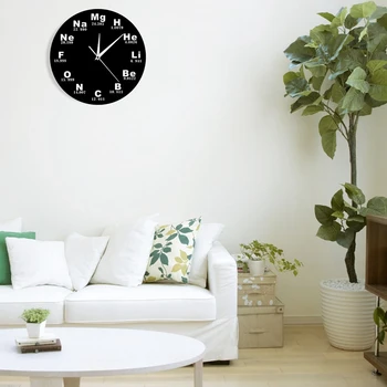 

Modern Design Chemical Elements Periodic Acrylic Wall Clock Science Chemical Symbols Clock Watch Gift for Chemistry Teacher