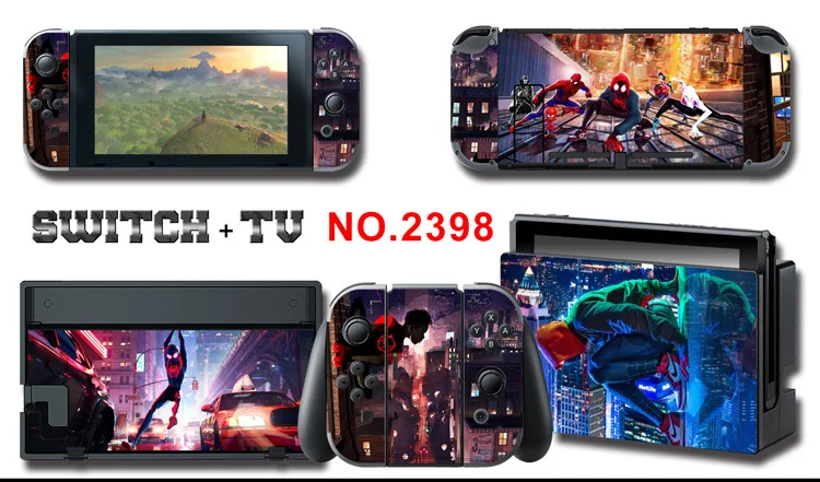 1set New Cute Anime Full Body Sticker for NS Switch Protective Cover Skin Colorful Art for Game Console Joy-Con Controller Decor
