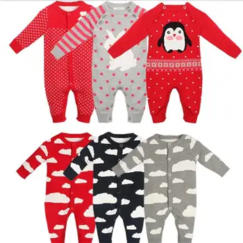 

New Autumn Winter Toddler Romper Knitted Baby Boy Girl Clothes Cartoon Rain Clouds Newborn Infant Kids Bobo Bebe Jumpsuit 0-24M