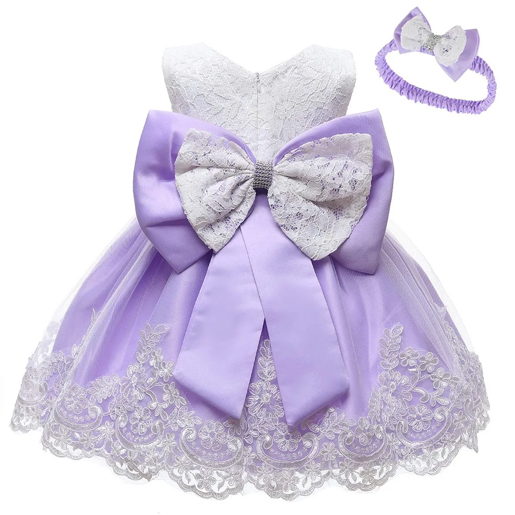 TELOTUNY/ милое детское платье для девочек, кружевное платье принцессы с бантом на день рождения, свадебное платье-пачка+ наборы повязок на голову, vestido 918
