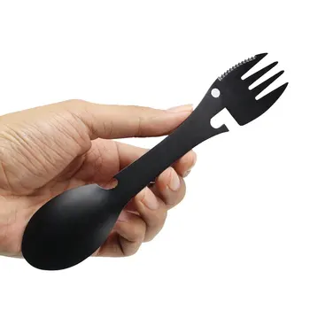 Multitool Fork Tactical Spoon Camping Equipment Cookware Spoon Fork Bottle Opener Portable Tool Outdoor Survival 1