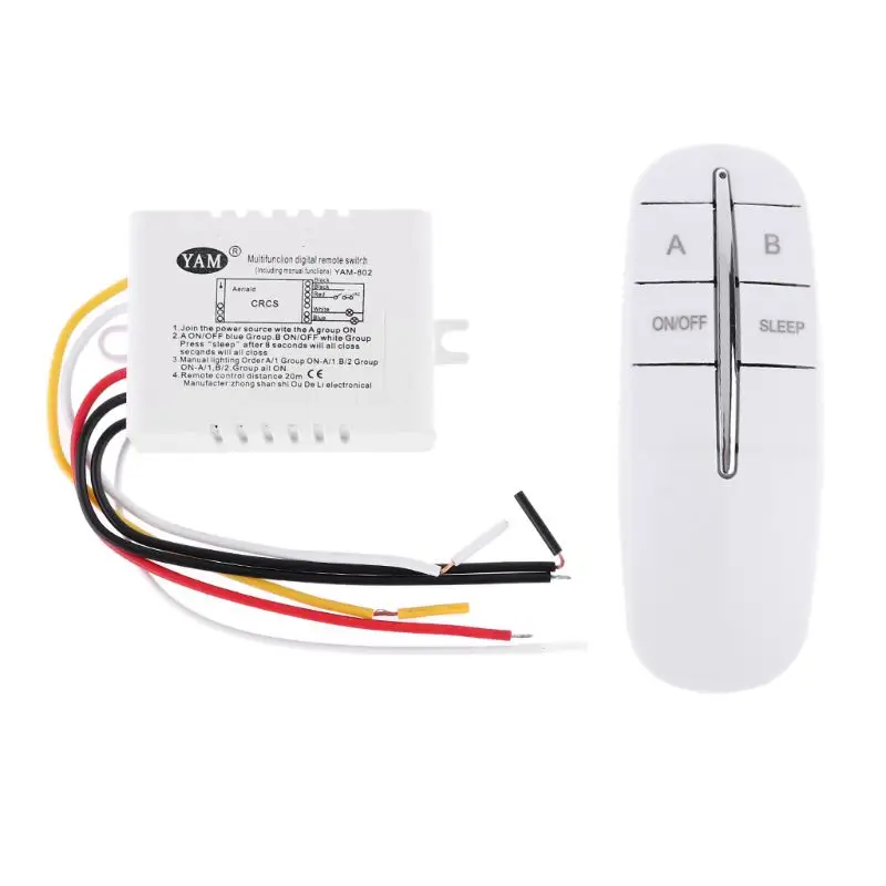 

Two Way 220V Lamp Light Wall Switch Wireless Digital Remote Control Switch