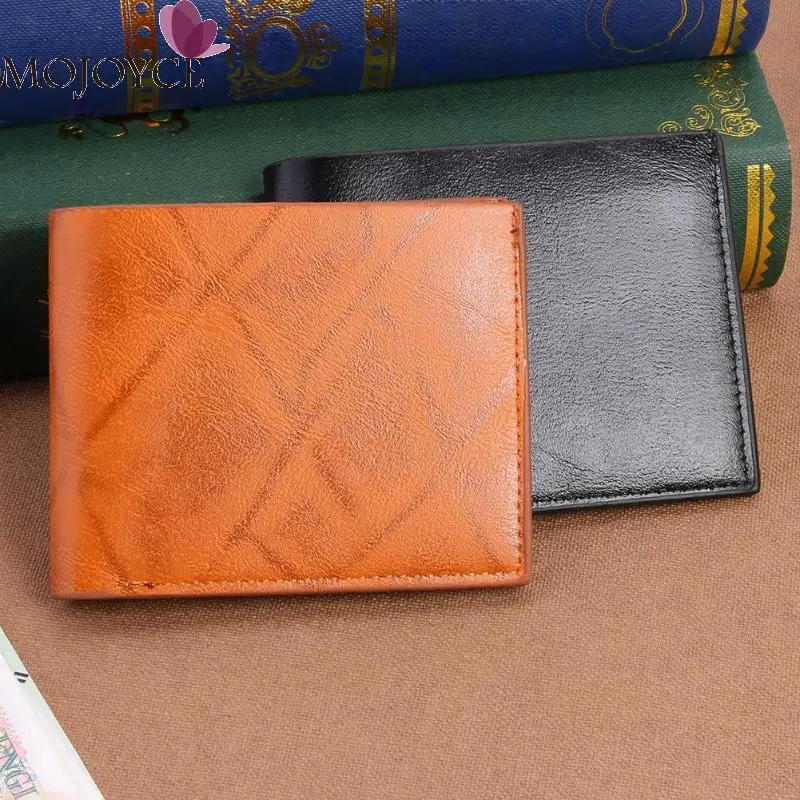 

Male Solid Color Fashion PU Leather Clutch Men Casual Short Purse Retro Money Wallet Card Holder