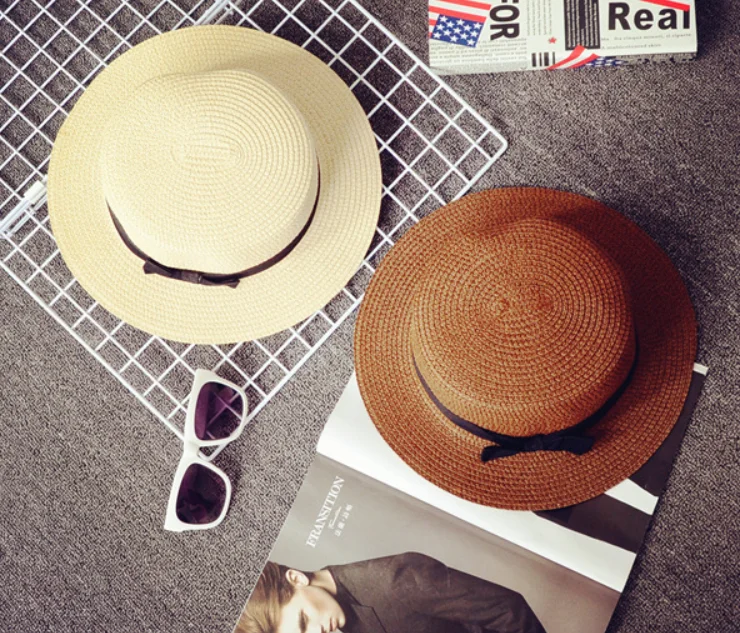 Шляпа женская Соломенная Пляжная Панама ручной работы модная Повседневная
