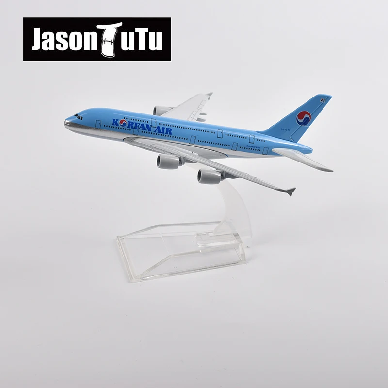 JASON TUTU 16cm Korean Air Airbus 380 Airplane Model Plane Model