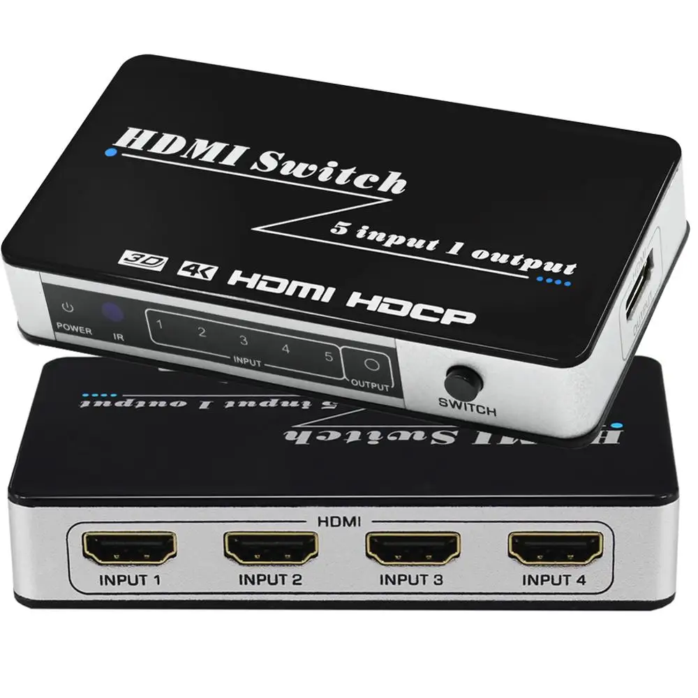 Переключатель HDMI 5x1 4K @ 30 Гц переключатель на 5 портов Ultra HD 3D ИК пульт
