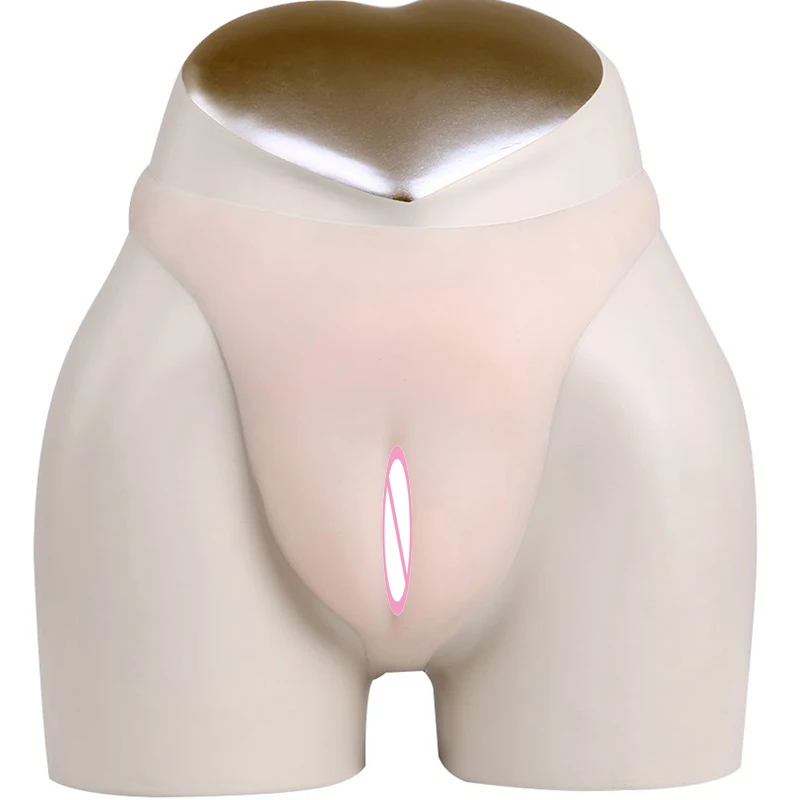 white nude Силиконовые скрывающие трусы с кармашком с верблюжьим носком мужские стринги для формирования нижнего белья Ajusen для трансвеститов транссексуалов - Цвет: white nude