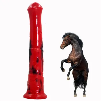 Long horse dildo G spot stimulator realistic equine penis huge animal dildo dick sex toys knotted butt plug female masturbation 1