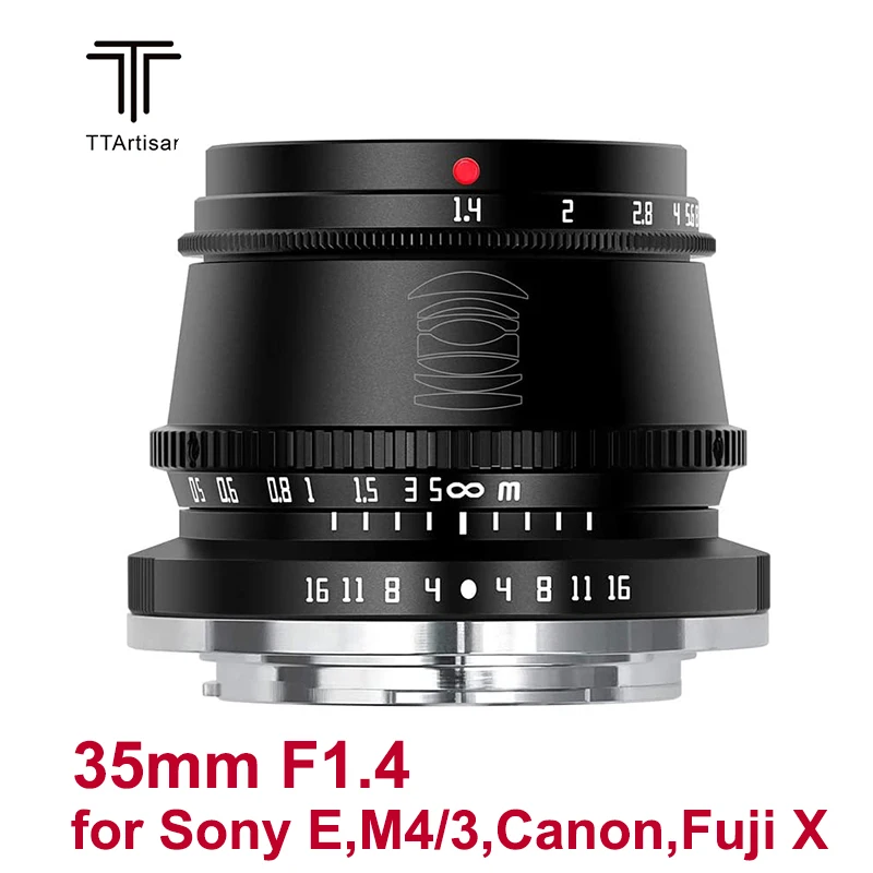 TTArtisan 35 мм F1.4 APS C Camera s Lens ручной фокус для Sony E Fujifilm M4/3 Canon M M43 Leica L Mount Camera|Объективы