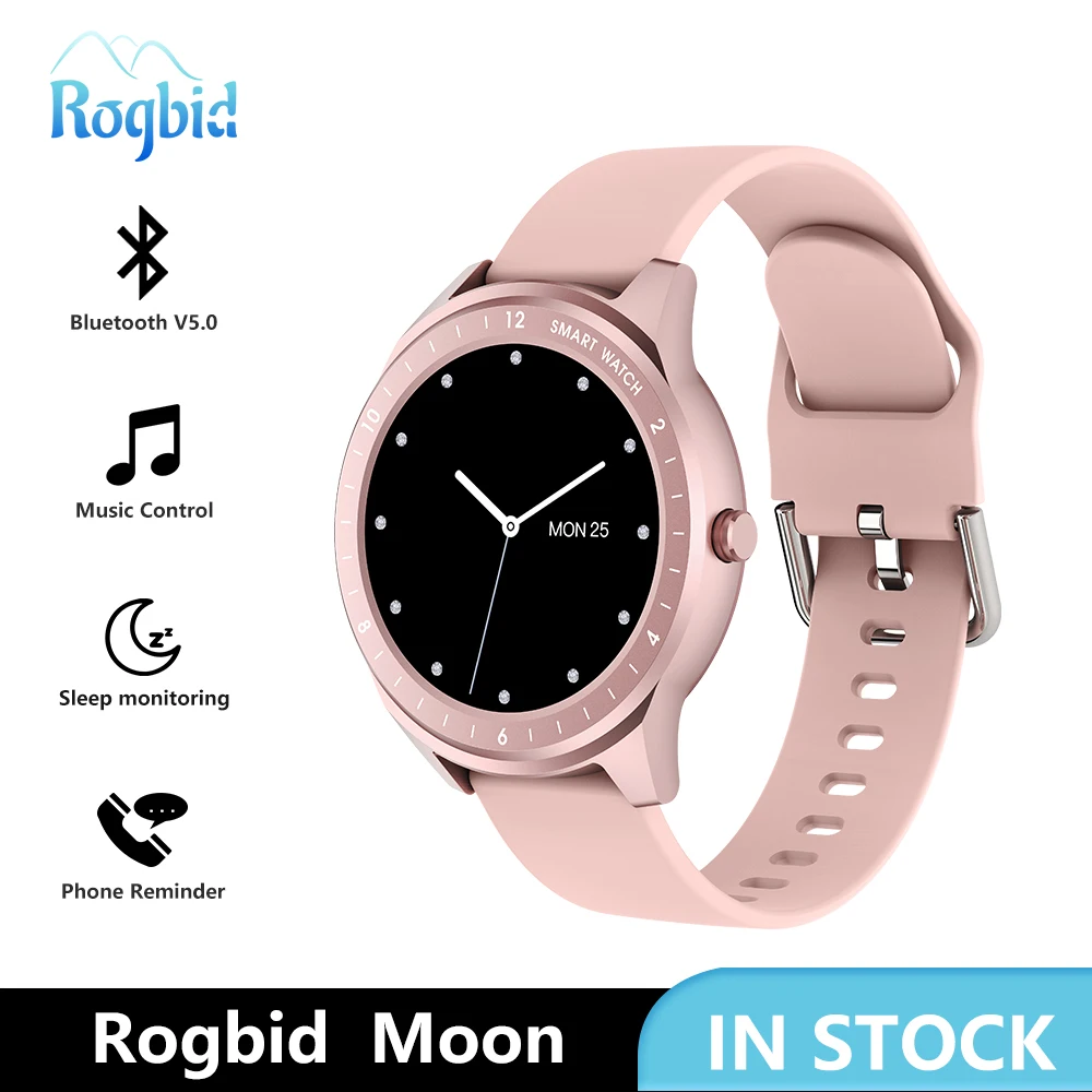 

Rogbid Moon Smart Watch Women Bluetooth V5.0 Heart Rate Monitor smart clock Men Call Message Reminder Fitness tracker smartwatch