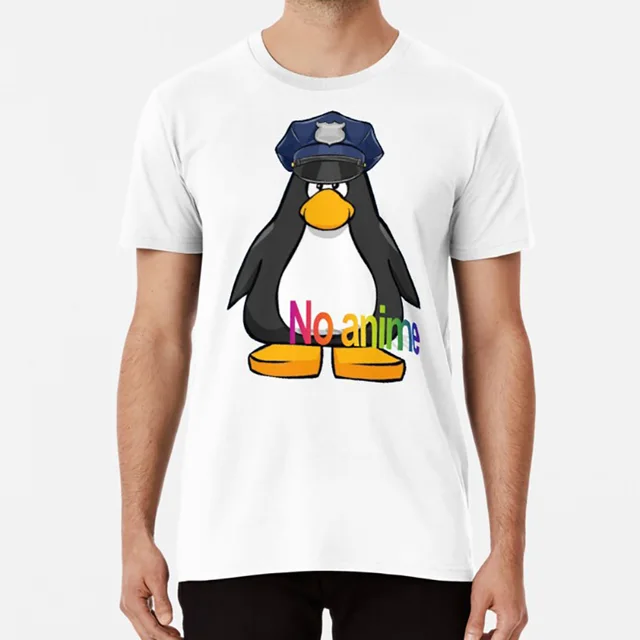 No Anime Allowed Club Penguin Cop T Shirt No Anime Club Penguin Penguin Cop Penguin Anime T Shirts Aliexpress