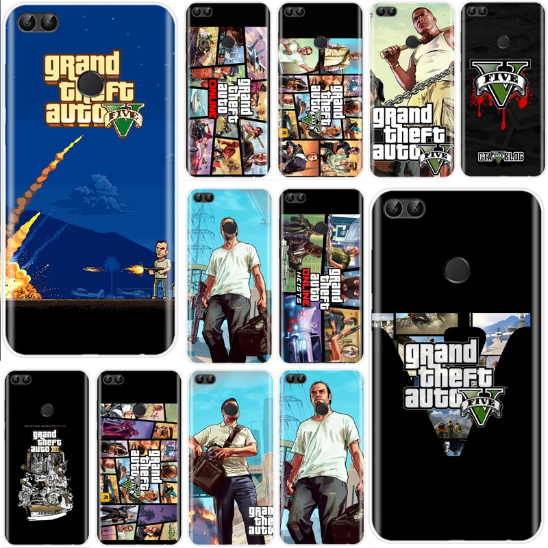 Grand Theft Auto GTA V Мягкий силиконовый чехол для телефона из ТПУ Huawei P8 P9 P10 P20 P30 lite PRO