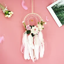 Хранитель снов ручной работы перо с Hairball кисточкой Ловец снов инновационный домашний прикроватный Настенный декор(China)