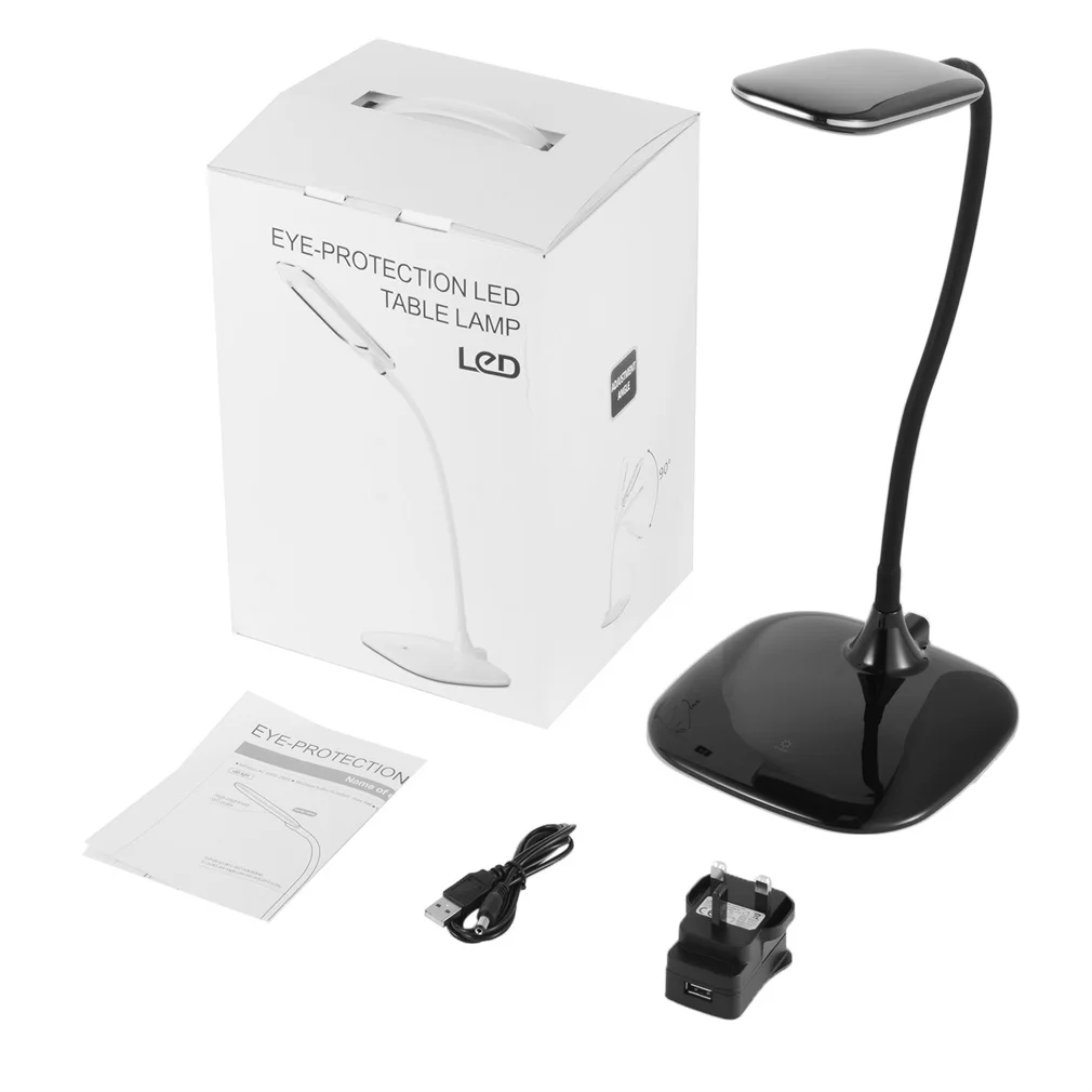

High Brightness Eye-protection LED Table Lamp 3 Grade Dimmable With Touch Key Soft Lamp Arm 360 Degree Adjustable 5000-5500K