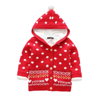 

girl's sweater child's thick cotton knit coat