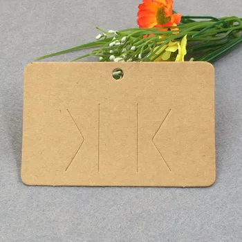 

100pcs Brown Hair Charm Display Packaging Card Kraft paper Hair Clip Hair Claws Hairgrips Hanging Paper Jewelry Display Cards