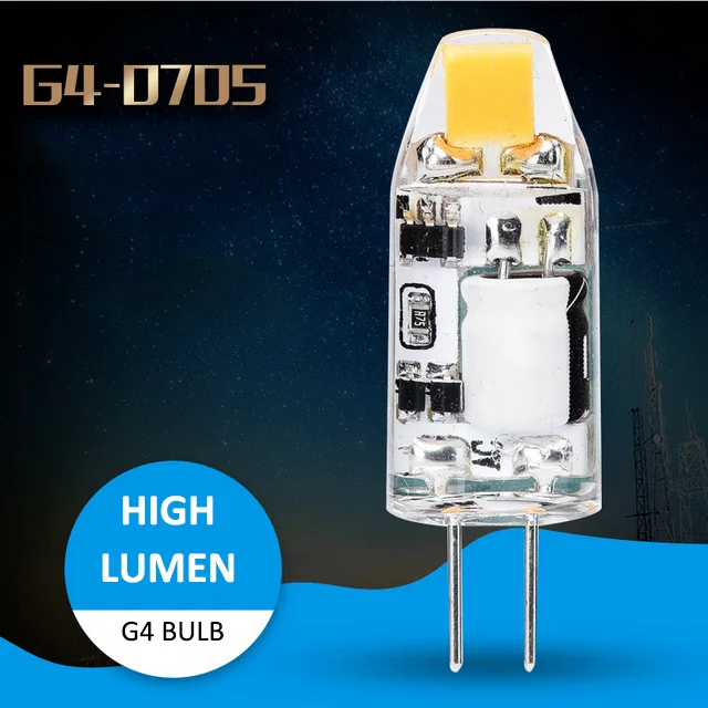 G4 Светодиодный светильник 1 Вт AC/DC12V без вспышки теплый белый Размер 10,5X33,5 мм больше энергосбережения