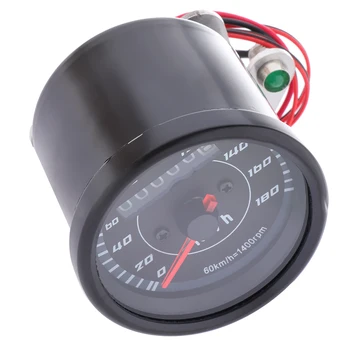 

Universal Digital Motorcycle LCD Screen Speedometer Odometer Techometer Gauge Dual Speed LED Backlight Black Shell