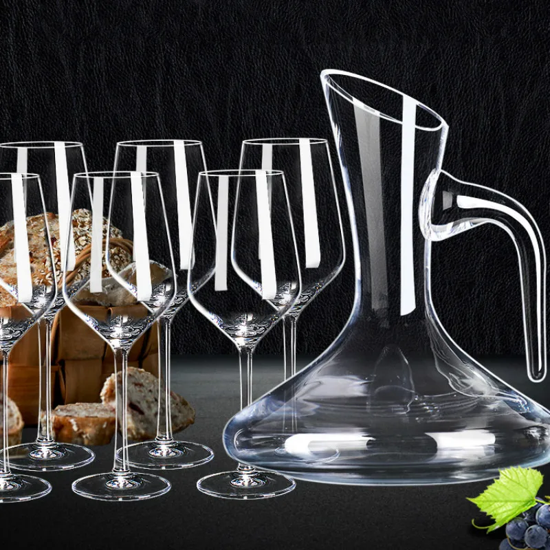 

Crystal Cold Cut Wine Tasting Grade Red Wine Glass Set Household 6 Decanter Wine Goblet Creative Wine Ware flask whiskeybottle