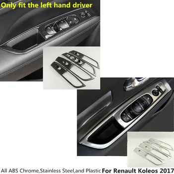 

Car Carbon Fibe Door Window Glass Panel Armrest Lift Switch Button Trim Frame 4pcs For Renault Koleos 2017 2018 2019 2020
