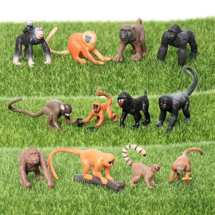 Realistic Hand Painted Wild Animals Baboon Gorilla Chimpanzee Mandrill Monkey And Apes Model Figures Miniature Educational Toys Action Figures Aliexpress