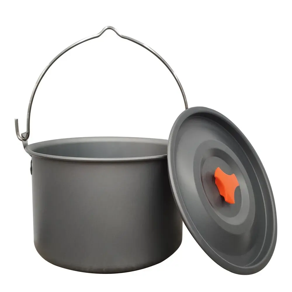 Lighten Up 4000ml Ultralight Outdoor Camping Aluminum Pot Pan Cooking Pot Fry Pan Hard Aluminum Alloy