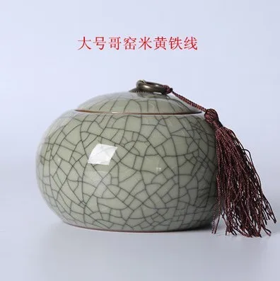 Longquan Celadon большой размер резервуар для хранения ручной работы керамический чайный Caddy набор портативный контейнер пуэр чай герметичные банки - Цвет: D-L SIZE