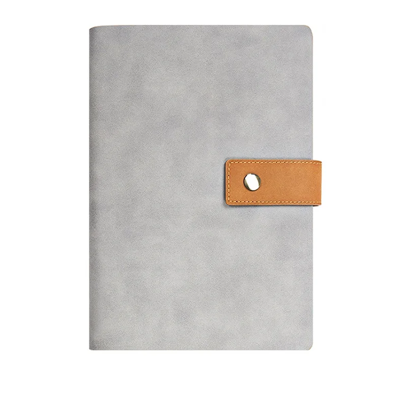 Свободный листовой журнал, блокнот для путешествий, винтажный кожаный блокнот для записей для мужчин и женщин, уплотненный бизнес блокнот А5, индивидуальный логотип - Цвет: Серый