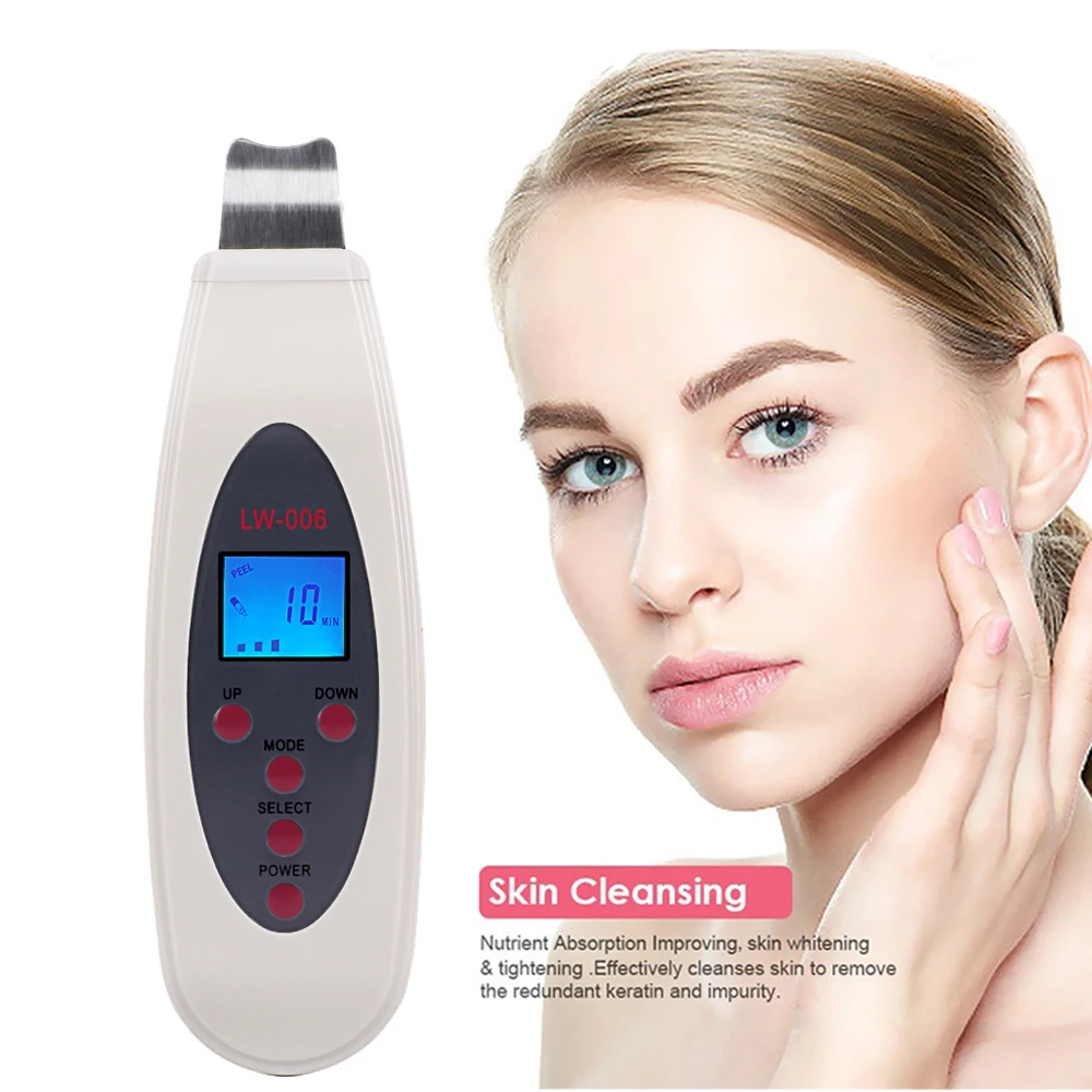Ultrasonic Skin Scrubber Cleanser Face Cleaning Acne Removal Galvanic Facial Spa Ultrasound Peeling Clean Tone Lift ultrasonic face cleanser