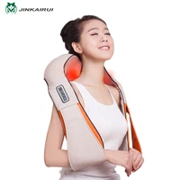 Jinkairui Electric Shiatsu Cervical Neck Massager Back Body Massage Pillow Infrared Heated Shawl Car Home Office Products Cape