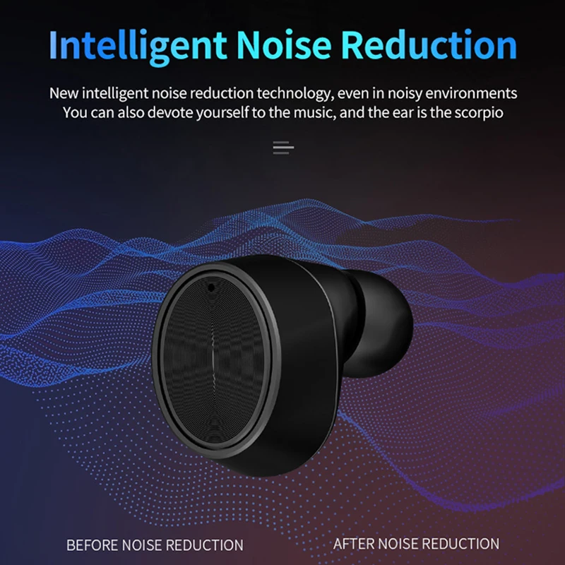 F6 5 0Bluetooth headset 2000Mah in Earphones LED Power Display tws wireless Headphones Super Bass Stereo In ear handfree earbud