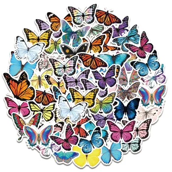 

50Pcs Colored Butterfly Graffiti Stickers for Luggage Laptop Car Motorcycle DIY Waterproof PVC Sticker Kid Children Classic Toys