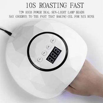 

EU Plug 72W UV Led Lamp Nail Dryer For All Types Gel UV Lamp For Nail Machine Curing 60s/120s Timer USB Connector