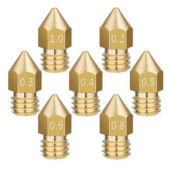 

Mk8 Nozzles Set Replacement Extruder For 3D Printer CR10 0.2/0.3/0.4/0.5/0.6/0.8mm Durable