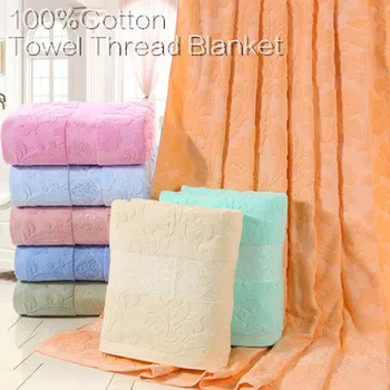 

WOSTAR 100% Cotton Towel Thread Blanket Nordic style Bed Sofa Bedspread Travel portable solid super soft Summer Throw Blanket