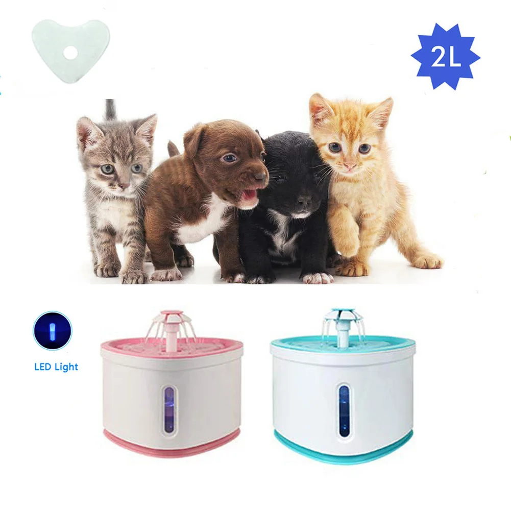 

Automatic Cat Water Fountain Pet Drinking Water Dispenser Electric LED Dog Drinking Fountain Cat Feeder USB Powered with Filters