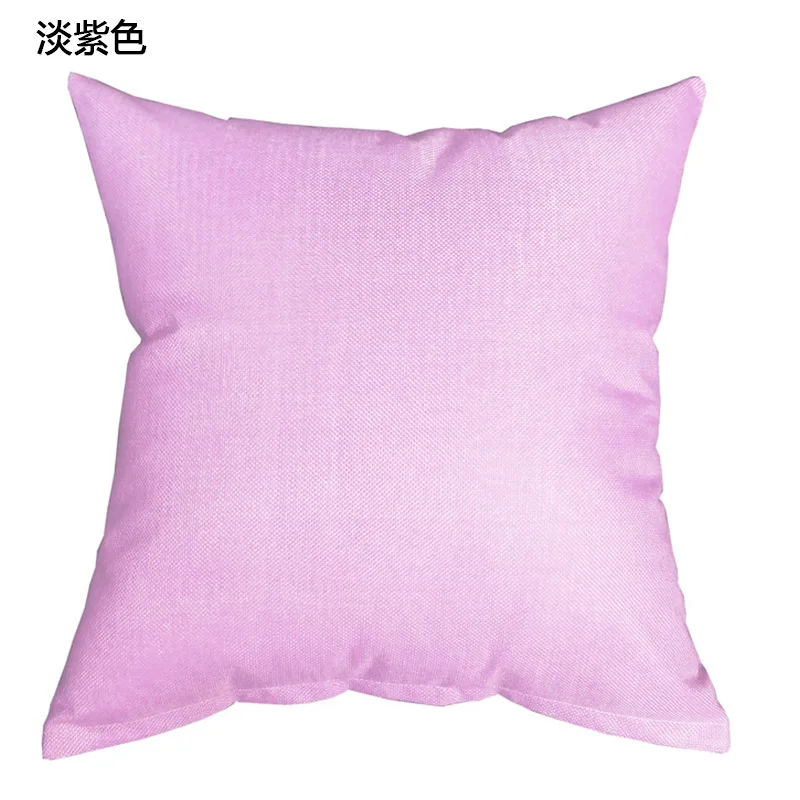 Light Purple Yomdid пустая наволочка однотонная Подушка Чехол имитация хлопка льняные наволочки Декор для дома диванная наволочка 25 цветов - Цвет: Light Purple