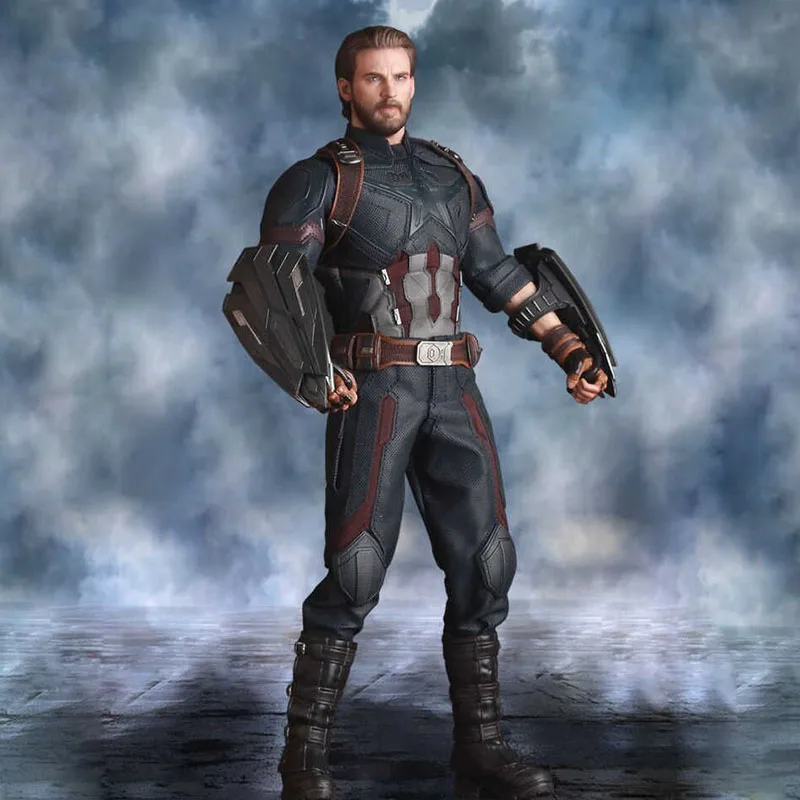 

Anime 1/6 Scale Painted Figure Crazy Toys Black Shield Version Endgame Bearded Captain America Action PVC Figure Toy Brinquedos
